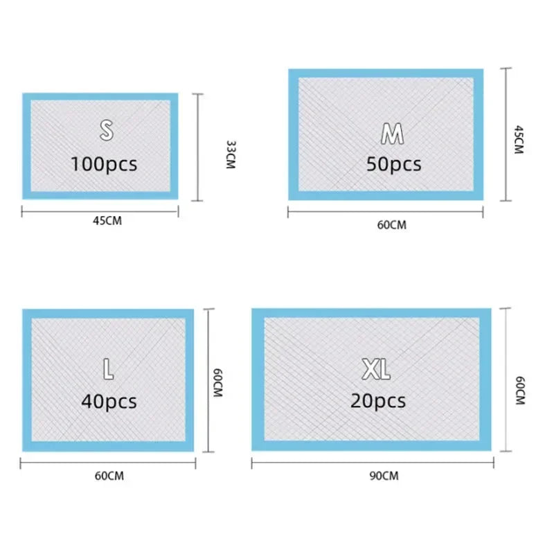 sizes of pee pads for dogs
